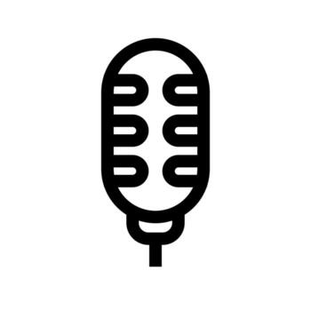 A second outline icon of a handheld vocal microphone. vector