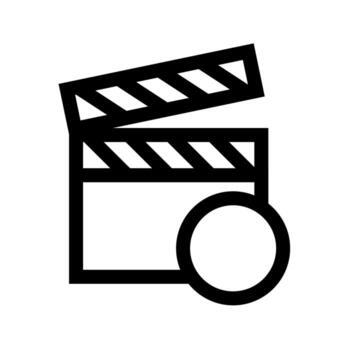 A second linear graphic of a clapperboard in a slightly different style. vector