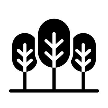 A solid-style icon representing a large area densely covered with trees. vector