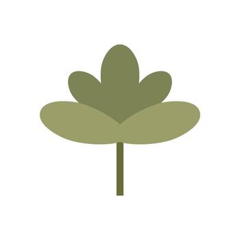 Flat Design Abstract Flower with Rounded Petals and Stem vector