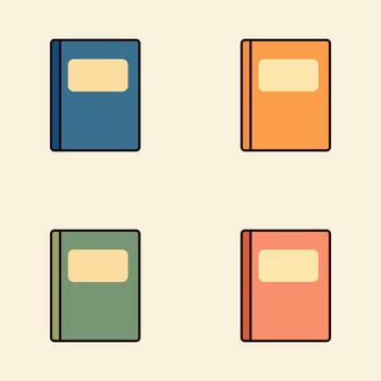 Modern Flat Design Education Books with Simple Label Elements vector