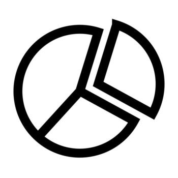 A second outline icon of a pie chart for different data visualization styles. vector