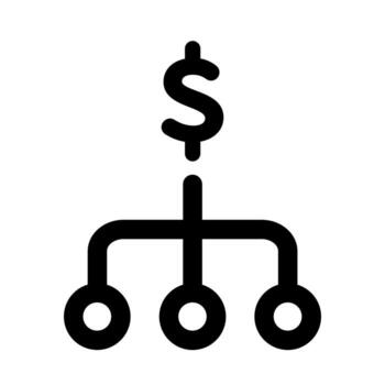 A simple line icon of interconnected dots, symbolizing a digital network. vector