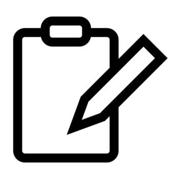 A simple line icon of a clipboard for data collection or tracking. vector