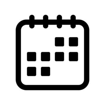 A second simple line icon of a month calendar for date planning. vector