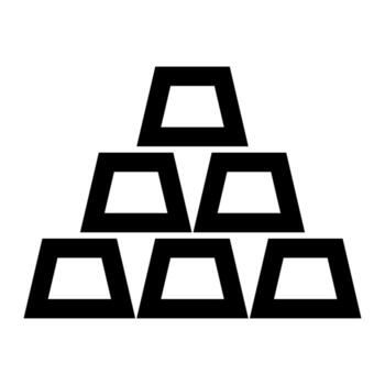 A simple line icon of a stacked gold bar, symbolizing investment and reserve. vector