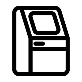 un lineal gráfico de un Cajero automático automatizado cajero máquina o efectivo máquina. vector