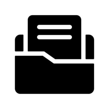 A solid icon of a classic file folder for organization. vector