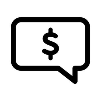 An outline icon of a person and a speech bubble, symbolizing business chat or customer support. vector