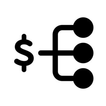 un sólido símbolo representando el compartiendo o distribución de datos o archivos. vector