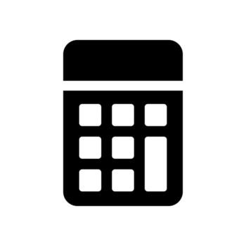 A solid symbol of a numerical calculator for accounting and budget planning. vector