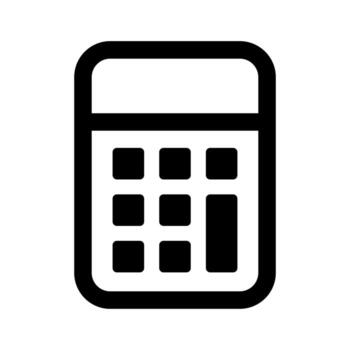 An outline symbol of a numerical calculator for accounting and budget planning. vector