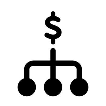 A simple filled icon of interconnected dots, symbolizing a digital network. vector