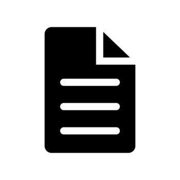 A simple filled icon of a paper document or contract. vector