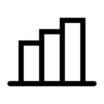 A simple line icon of a bar chart or diagram for performance comparison. vector