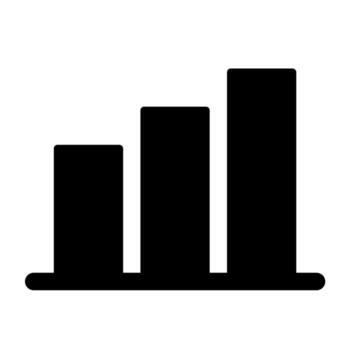 A simple filled icon of a bar chart or diagram for performance comparison. vector