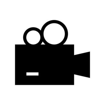 A solid icon of a professional camera for filming. vector