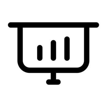 An outline symbol of a chart projected onto a screen for a chart presentation. vector