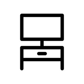 A linear graphic of a flat screen PC monitor or display. vector