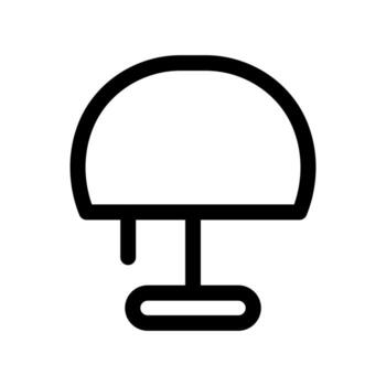 A linear graphic depicting a small table lamp for desks. vector