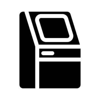 un lleno gráfico de un Cajero automático automatizado cajero máquina o efectivo máquina. vector