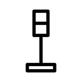 A simple line icon of a tall floor lamp or standing light. vector