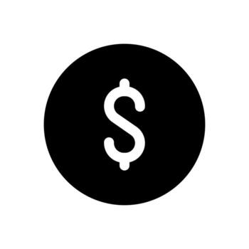 A solid-style icon of a currency coin, symbolizing change and payment. vector