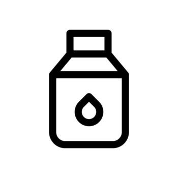 A line-style icon of a small bottle with a pipette cap, for drops of liquid. vector