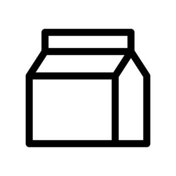 un estilo de línea icono de un rectangular cartulina envase para Leche o jugo. vector