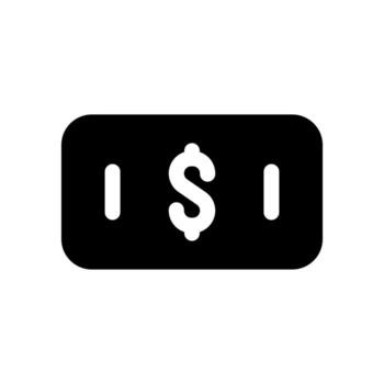 A solid-style icon of stacked currency, symbolizing money and value. vector