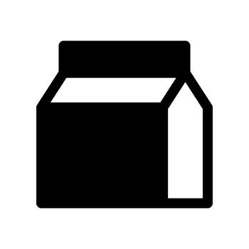 un estilo sólido icono de un rectangular cartulina envase para Leche o jugo. vector