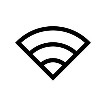 An outline symbol representing wireless internet connection or wifi. vector