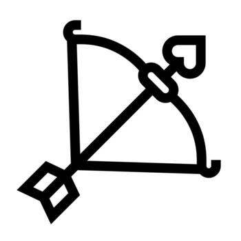 A linear graphic of a heart with a festive decorative bow. vector