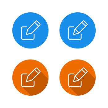 Edit pencil icon with long shadow. Write and compose symbol. Create and modify content sign vector