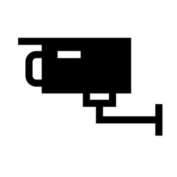 A simple filled icon of a dome CCTV camera for security monitoring. vector