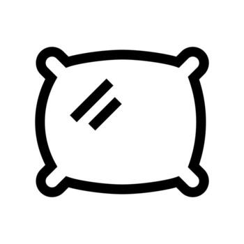 A linear graphic depicting a soft pillow for sleeping. vector