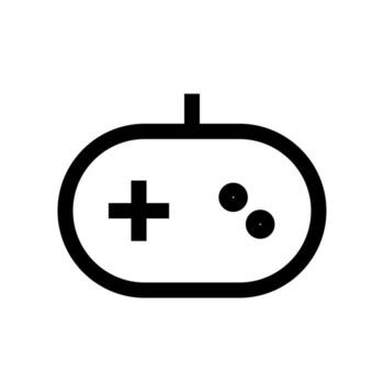 A simple line icon of a game console or controller. vector