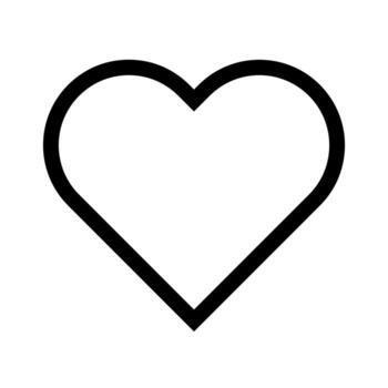 An outline symbol of a heart shape, representing like or favorite. vector