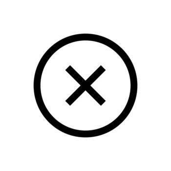 un contorno icono de un 'X' o cruzar marca, indicando cancelación o cerca. vector