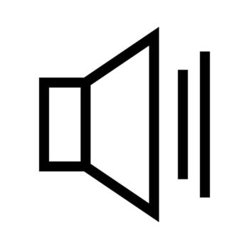 A linear graphic depicting a speaker or audio output. vector