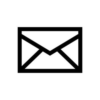 A linear graphic of a mail envelope for messages or email. vector