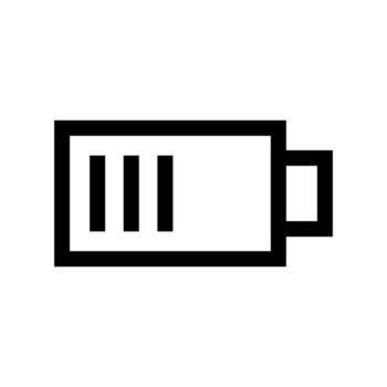 un contorno símbolo de un batería con cargar nivel. vector