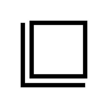 An outline icon of stacked squares, symbolizing layers or levels. vector
