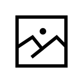 An outline symbol of a picture frame over mountains, representing a photo gallery. vector