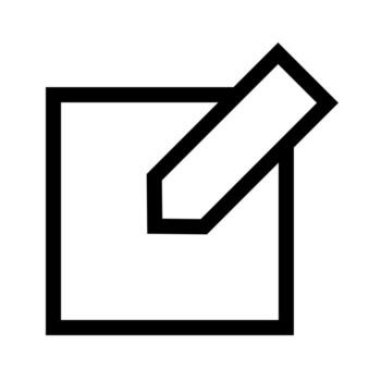 An outline icon of a piece of paper with a pencil, representing a memo or note. vector