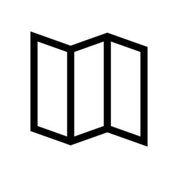 A simple line icon of a folded map for navigation. vector