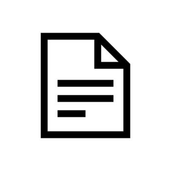 An outline icon of a sheet of paper, representing a document or file. vector
