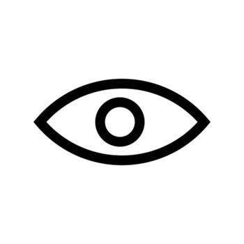 A linear graphic depicting an eye or visibility toggle. vector