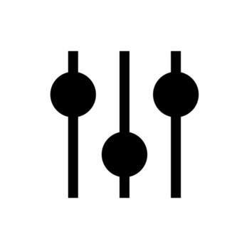 A filled graphic of a gear and sliders, representing configuration settings. vector
