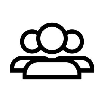 A linear graphic of multiple profiles, representing a team or group. vector